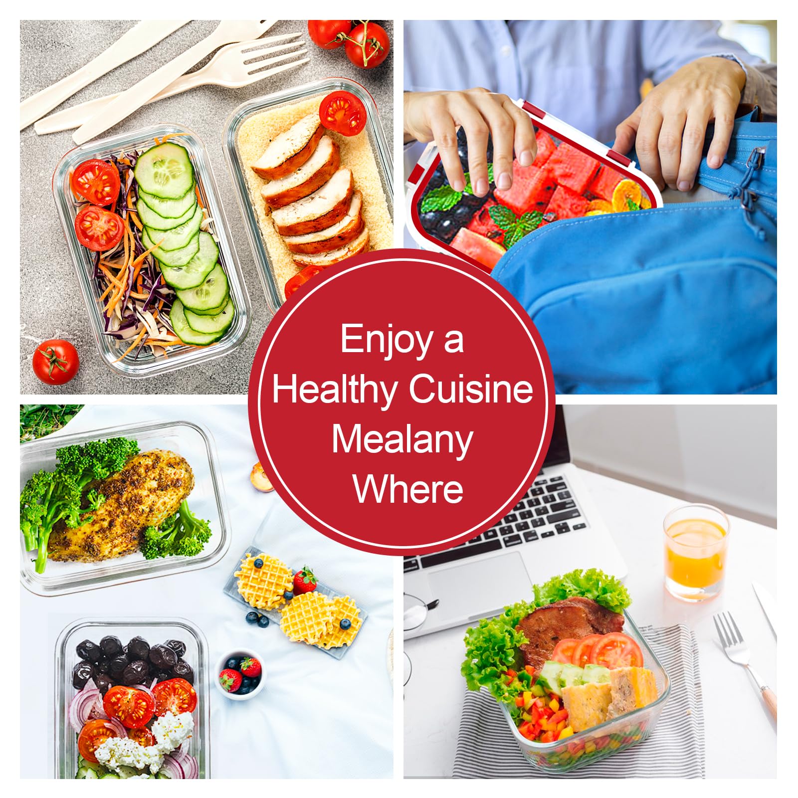 VERONES dishwasher-safe glass containers for easy cleanup