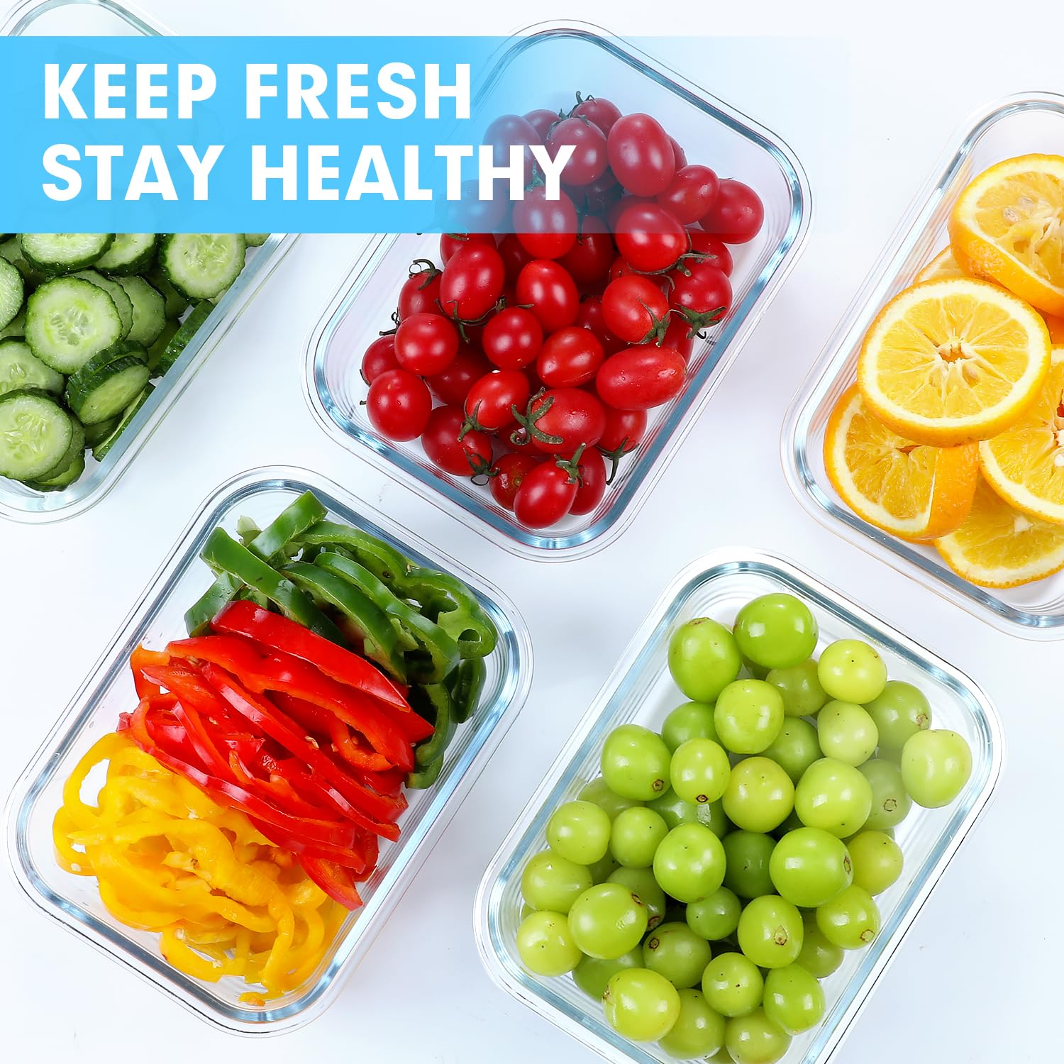 VERONES dishwasher-safe glass containers simplify cleaning and reuse.