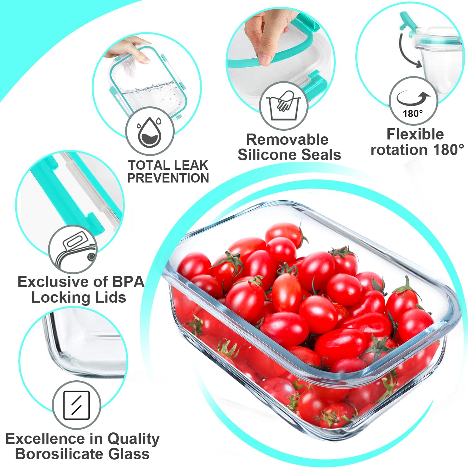 VERONES glass reheating guidance with lids removed