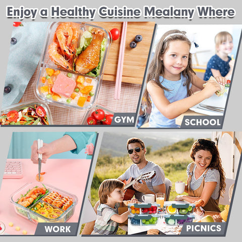 VERONES locking lids securing airtight seal on glass meal prep containers