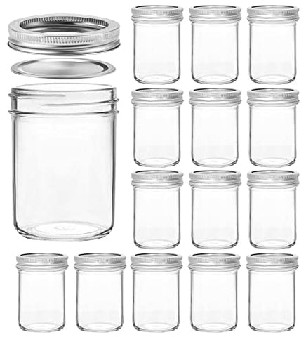 VERONES 8oz mason jar with a closed lid for jam or honey storage