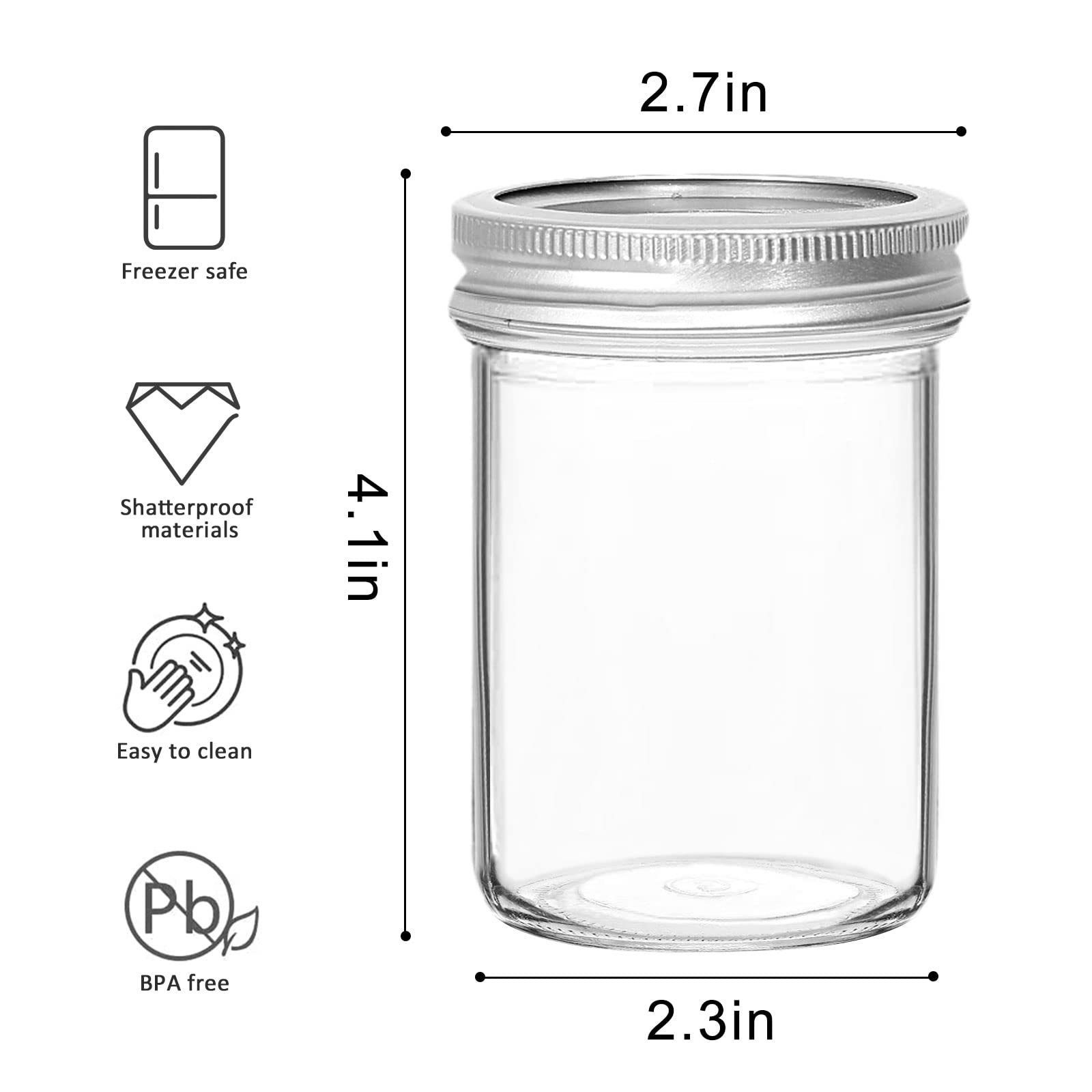 VERONES mason jar with silver lids ensuring a secure seal for preserves