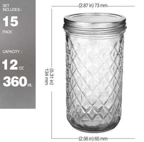 VERONES mason jar filled with colorful jam, clear glass shows contents