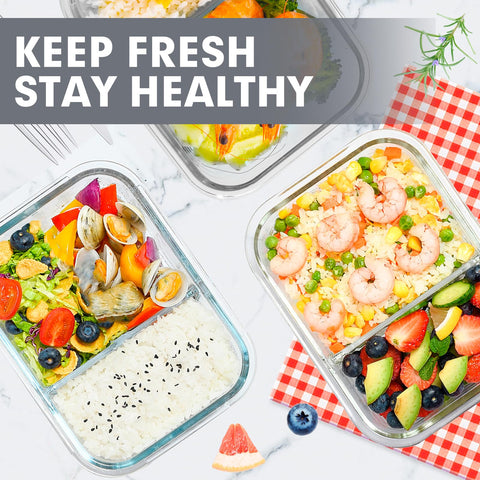 VERONES containers ideal for picnics, gym meals, and travel with durable glass.