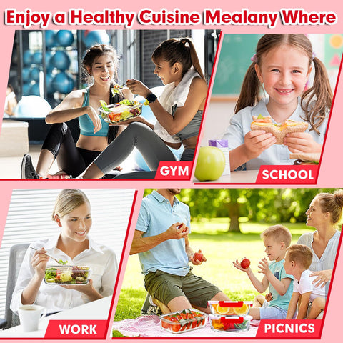 VERONES red meal prep set adds vibrant color to kitchen storage.