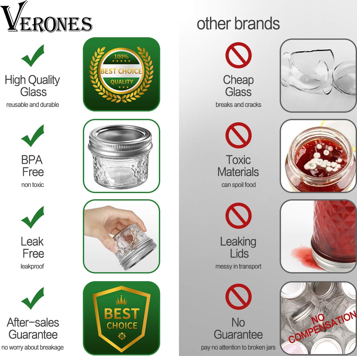 VERONES jars safe for fridge and freezer storage