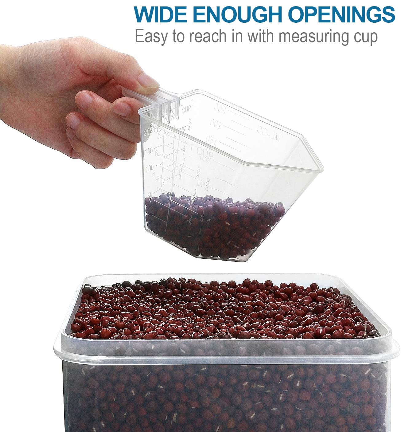 VERONES side-locking lid seals air and moisture to keep ingredients fresh.
