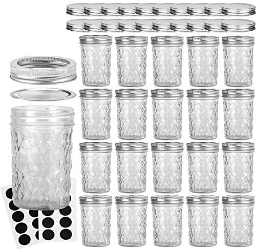 VERONES silver lids securely seal 8oz jars for fresh preserves