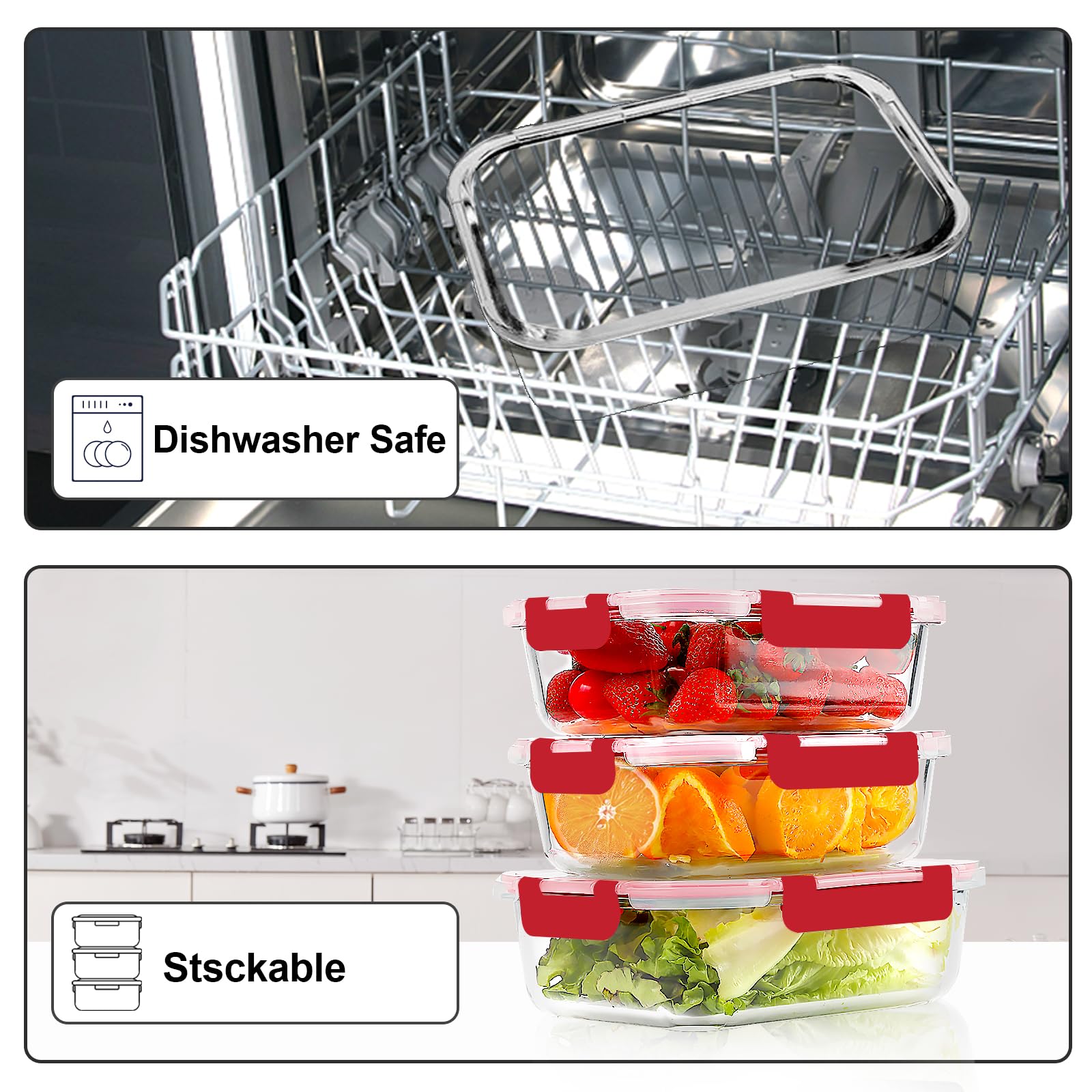 VERONES stackable design saves cabinet space and simplifies storage