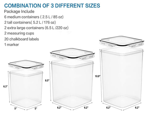 VERONES tall airtight container 5.2L with side-locking lid keeps pantry fresh.
