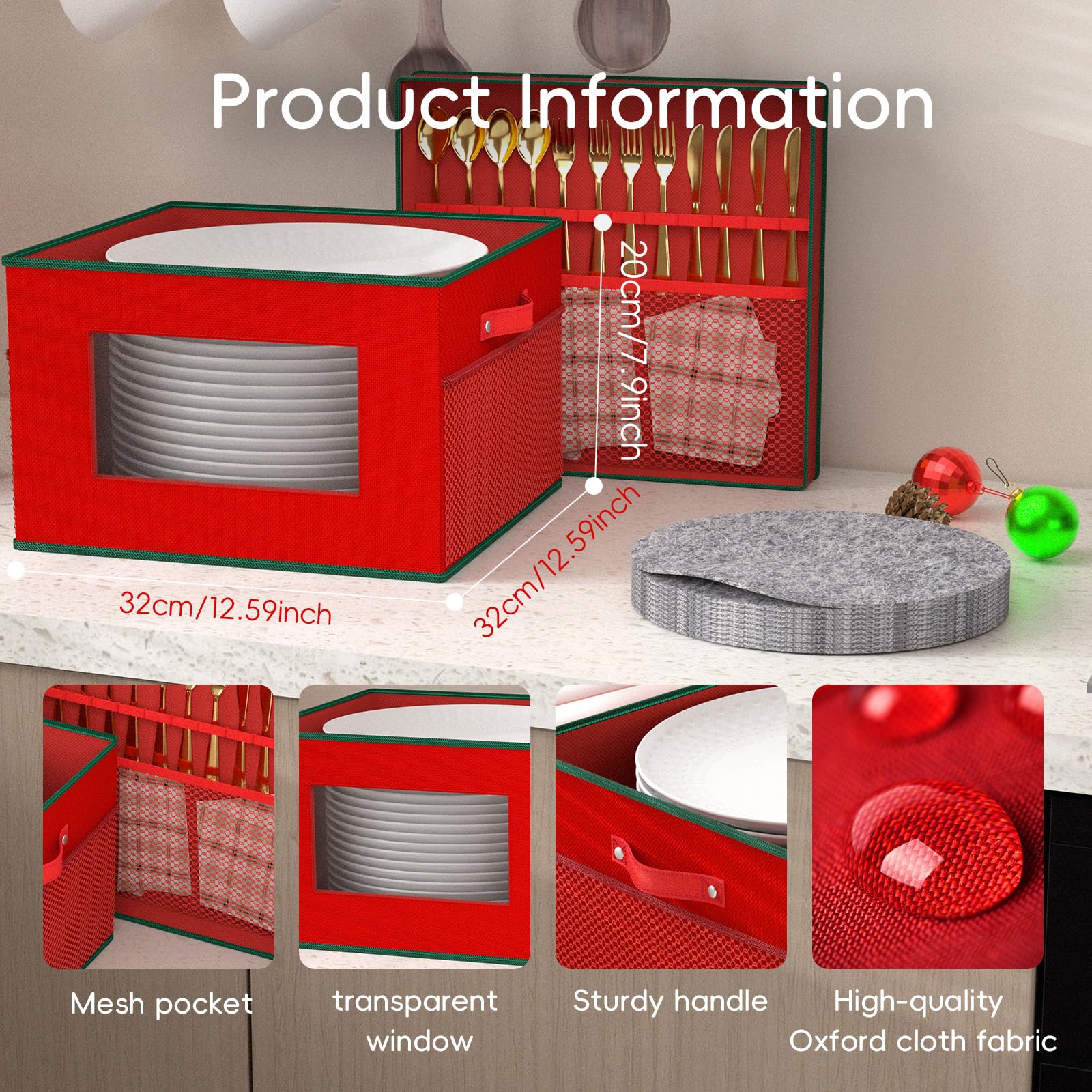 VERONLY felt dividers cushion plates for safe storage.