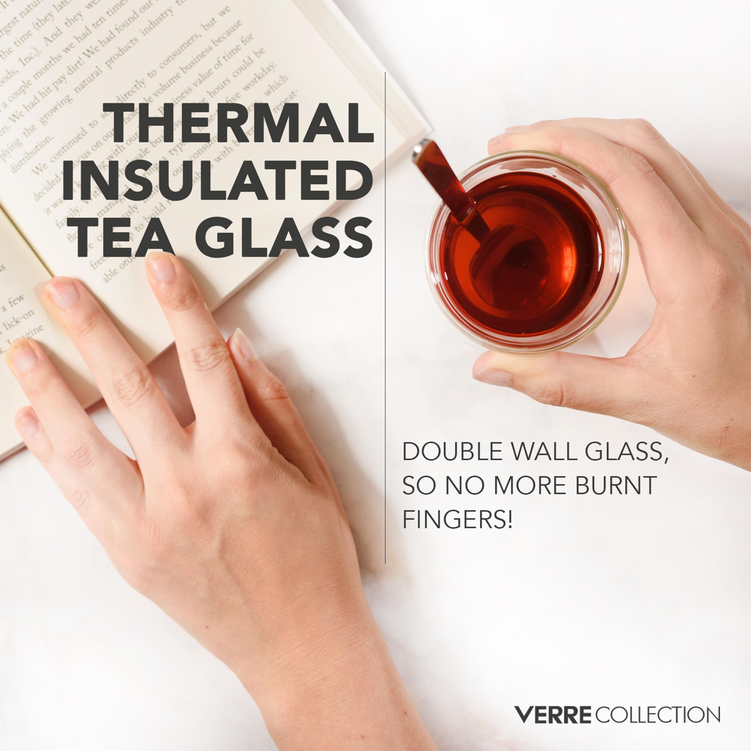 Verre Collection heat-resistant borosilicate glass for safe hot beverages.