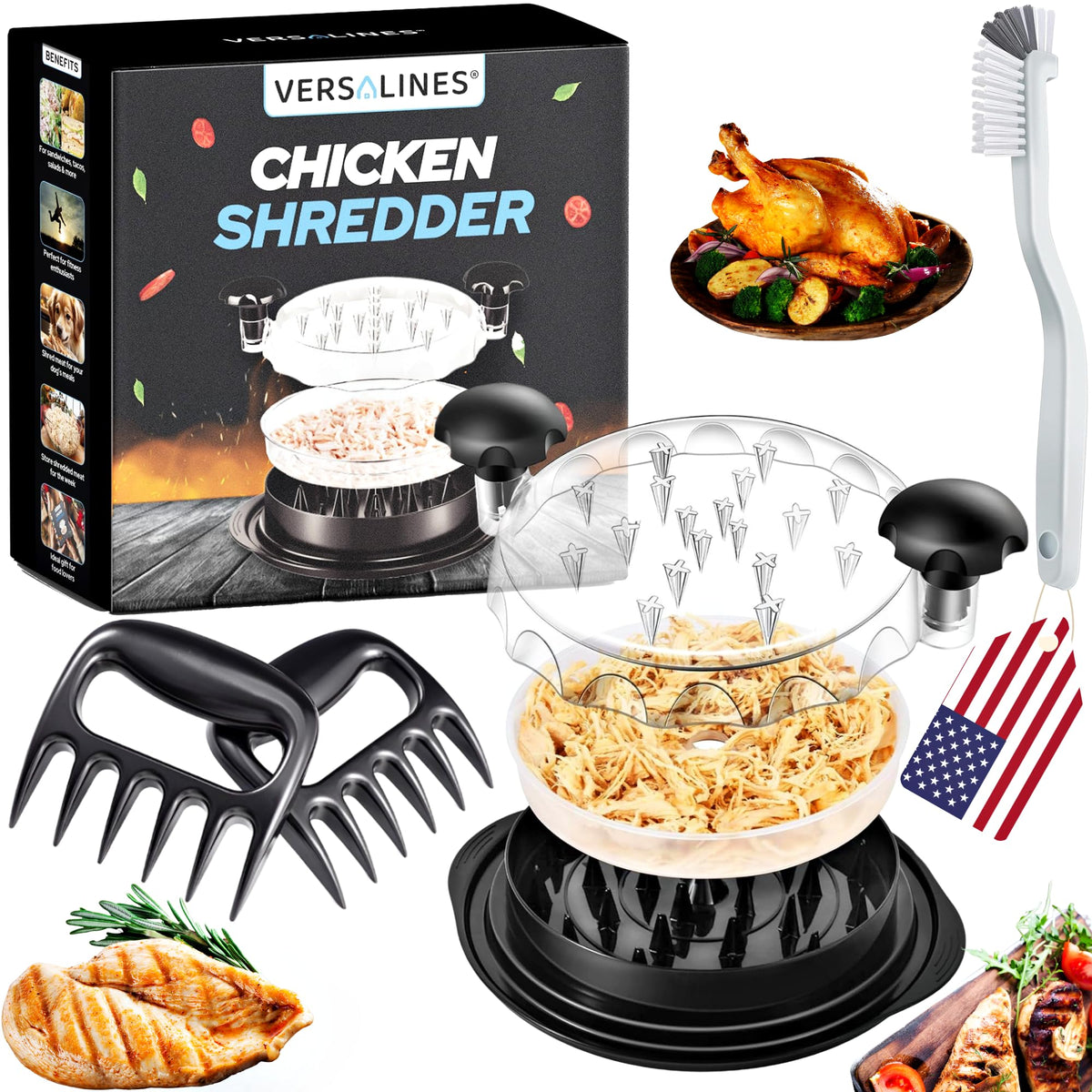 VERSALINES 3-layer shredder with removable tray for quick, mess-free shredding.
