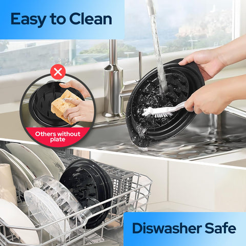VERSALINES stable bottom grip prevents wobble during shredding on countertops.