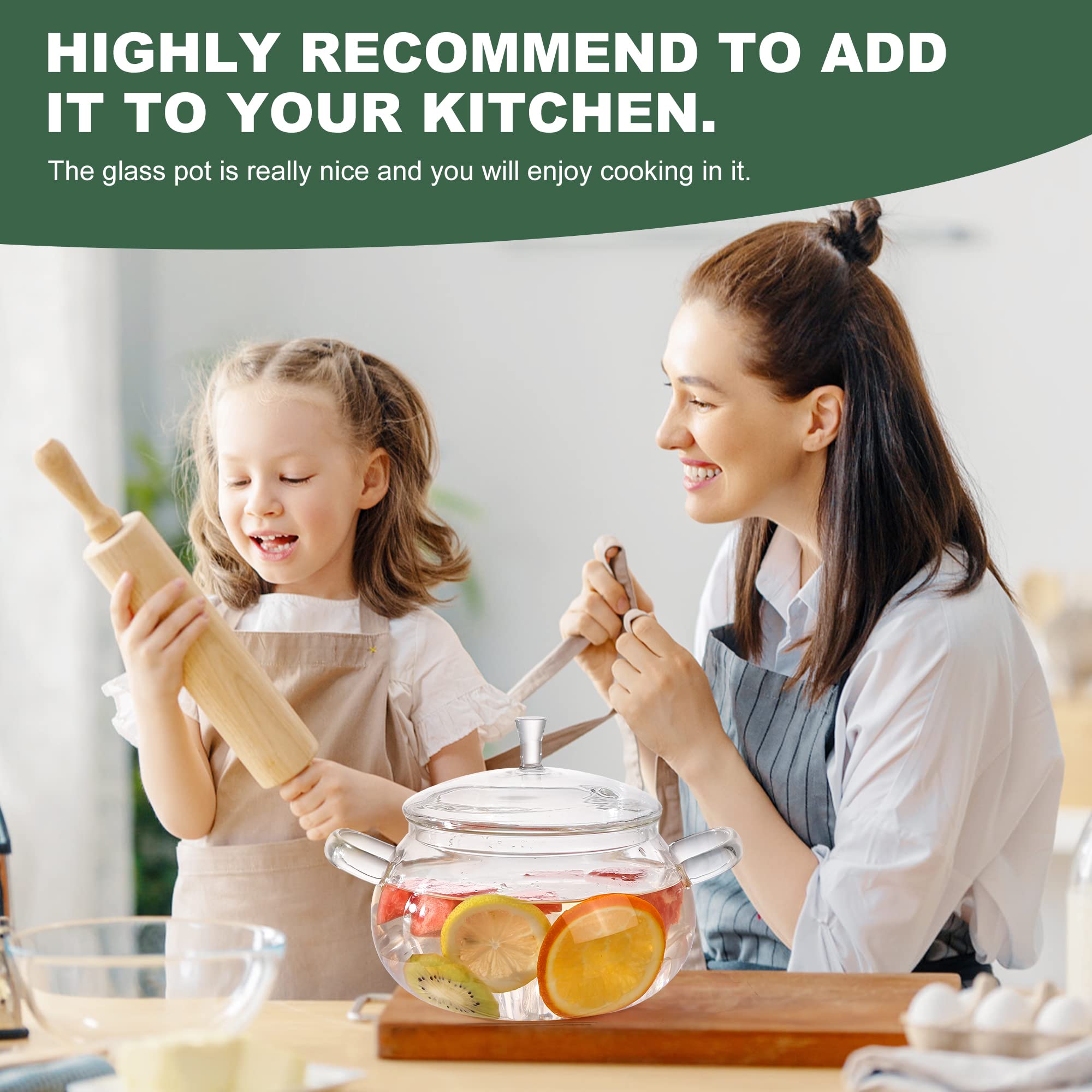 Glass Cooking Pot supports 2–3 servings and easy storage.