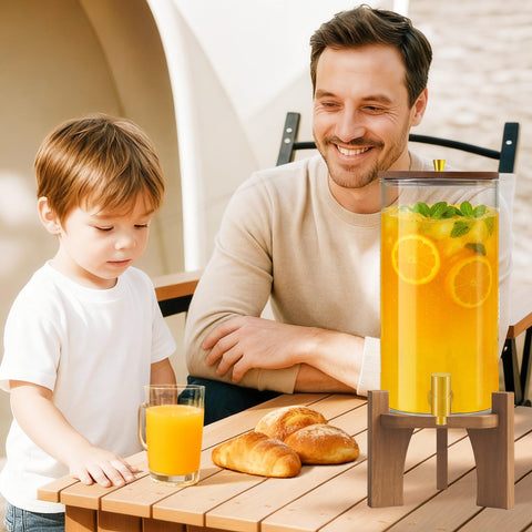 Verssure lemonade dispenser with stainless steel faucet for clean, drip-free pouring