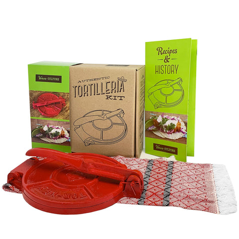 Verve CULTURE cast iron tortilla press for even, restaurant-style 6.5-inch tortillas.