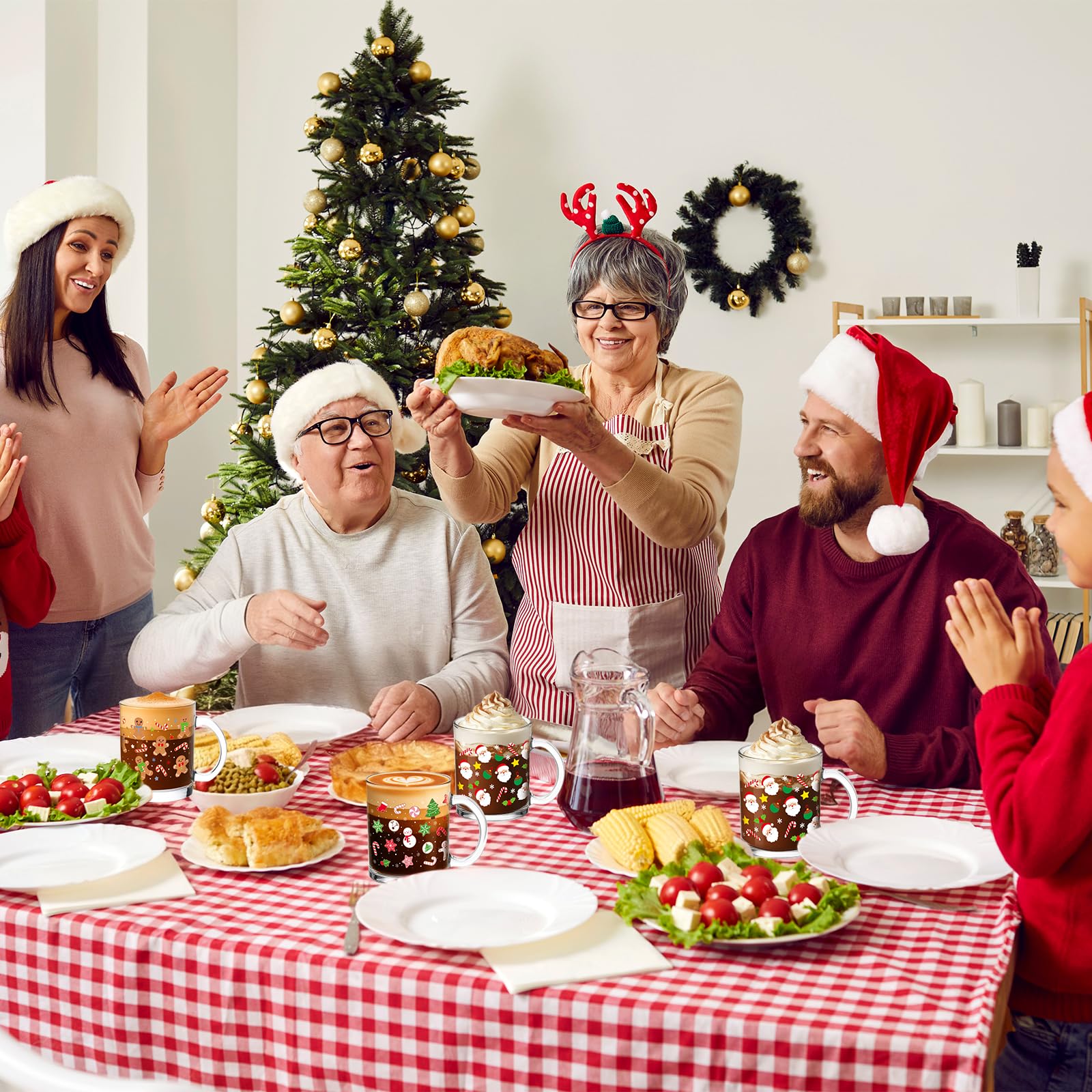 Vesici 12 oz glass mug with handle and clear view