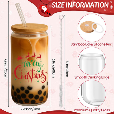 Vesici glass tumbler close-up with holiday pattern for seasonal cheer