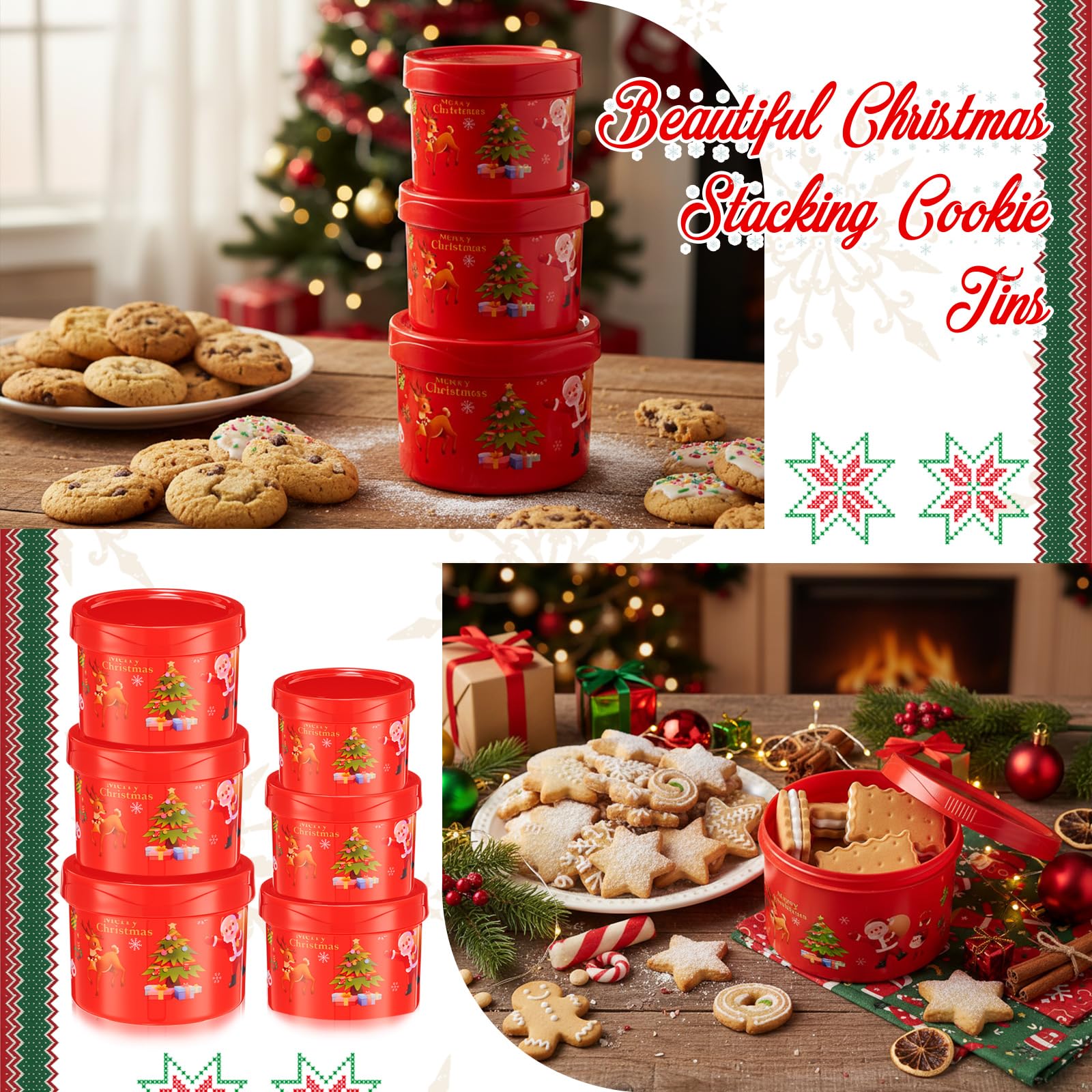 Vesici versatile tins for cookies, fruit, or homemade snacks.