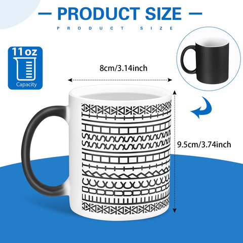 Vesici heat-change mug reveals hidden message when heated for a whimsical surprise.