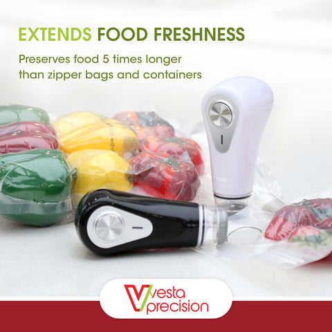 60kPa suction from Vesta Precision sealer enables strong, controlled seals for meat, produce, and snacks