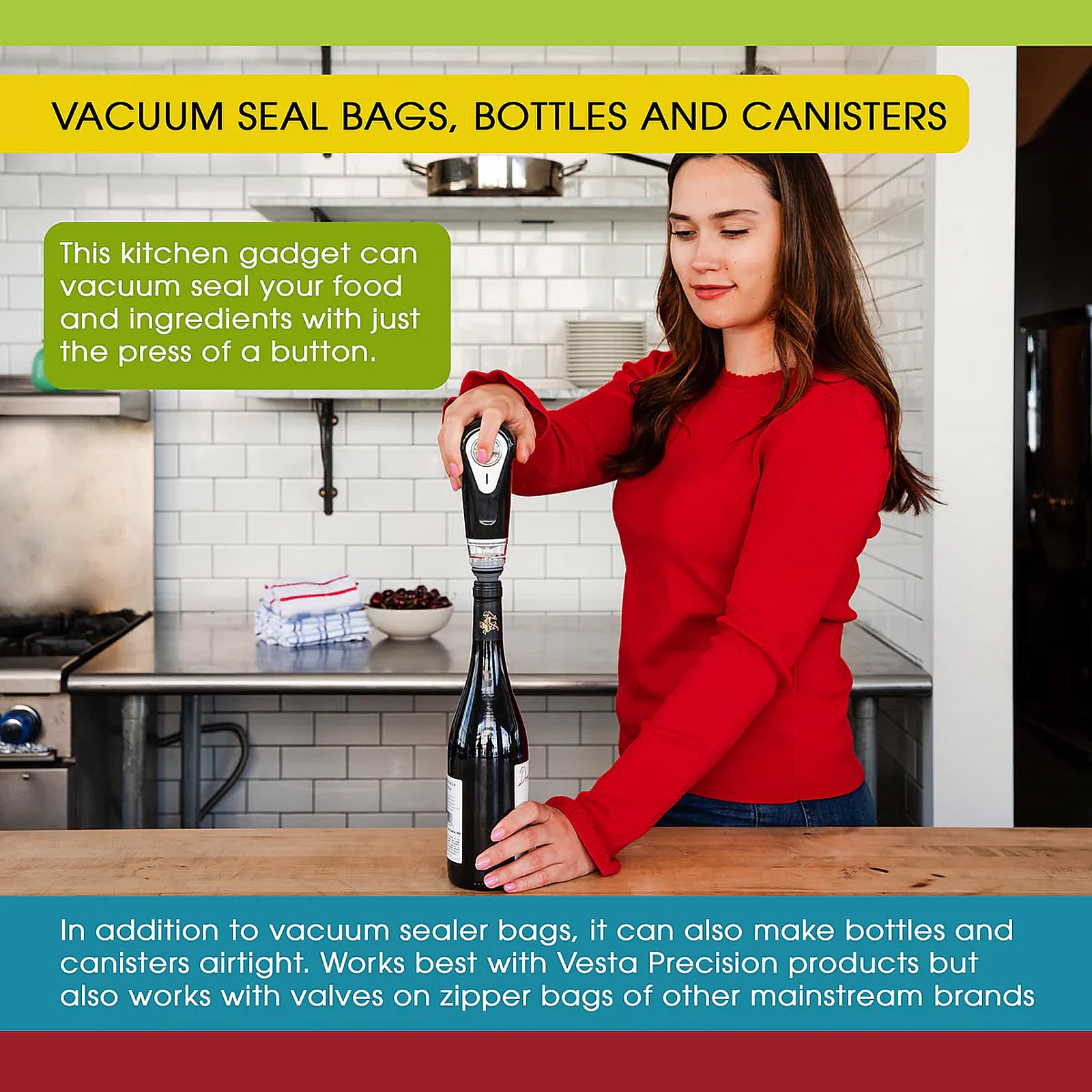 Ergonomic, one-handed operation reduces wrist strain during sealing with Vesta Precision