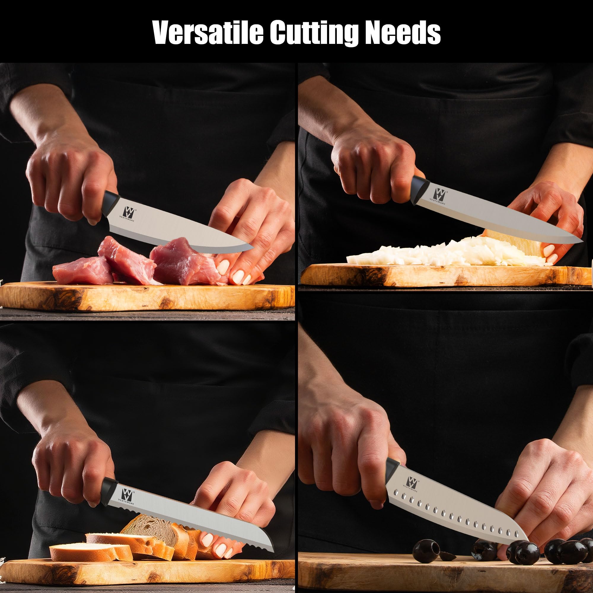 Vestaware wooden block with non-slip feet for stability