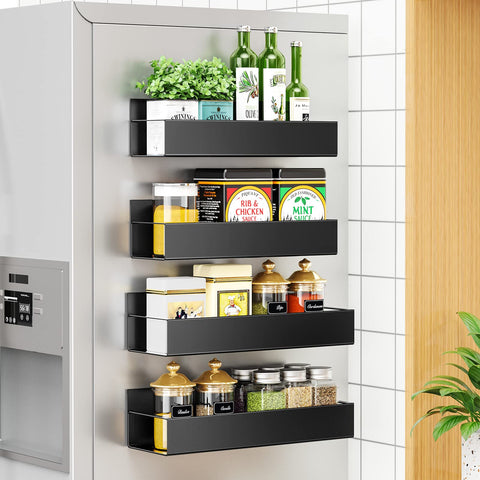 Vetacsion magnetic spice racks are easy to relocate as kitchen needs change