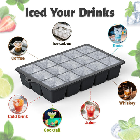 Vethwal tray pictured with cocktails demonstrates reliable ice for drinks