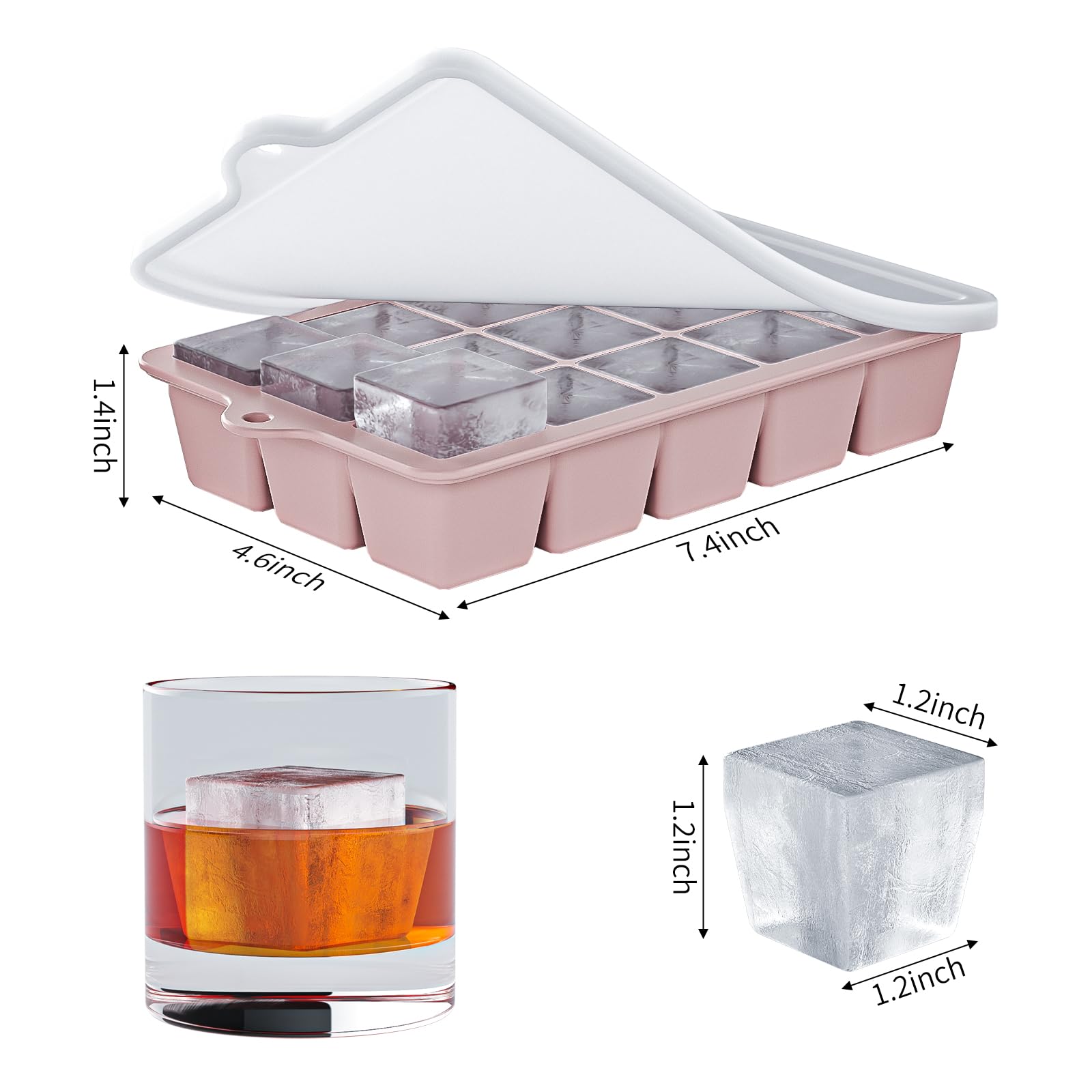 Vethwal stackable silicone ice cube trays save freezer space