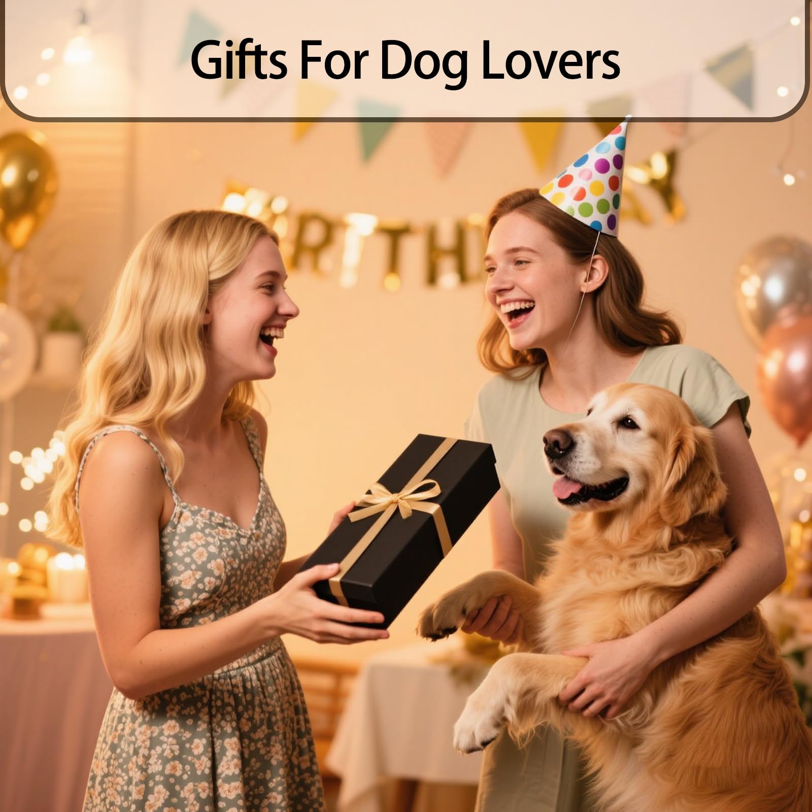 Veuverig Golden Retriever wine glass dining-table setting.