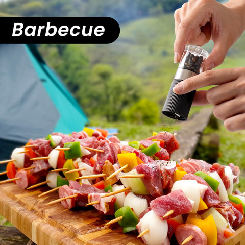 VEVOK CHEF mini grinders tucked into bag, perfect portability for camping or picnics.