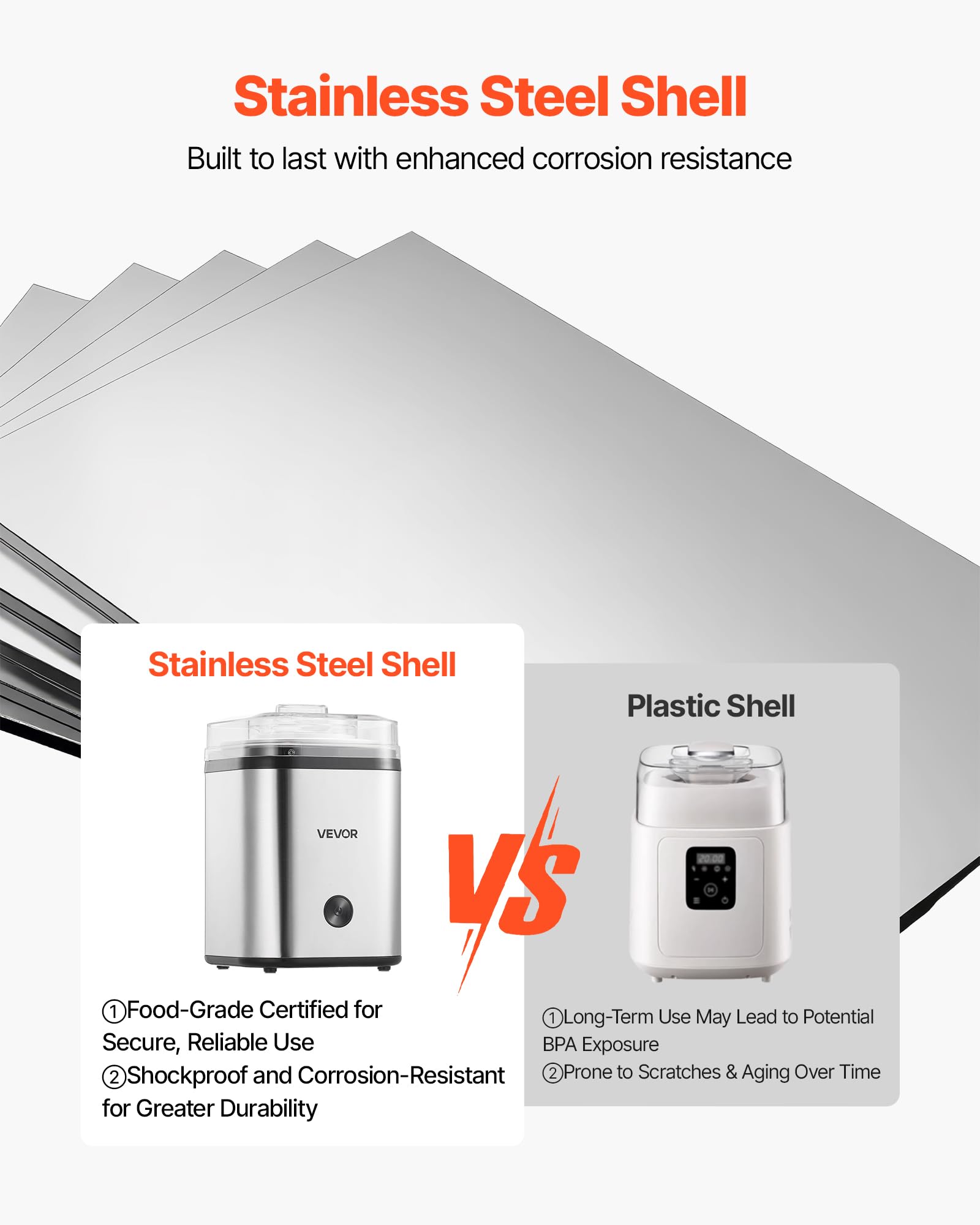 VEVOR 304 stainless construction resists residue, supporting quick maintenance after treats.