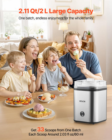 VEVOR ice cream maker motor provides smooth, consistent mixing.