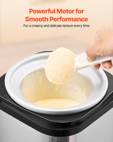VEVOR ice cream maker offers variety of desserts—frozen yogurt, sorbet, gelato choices.