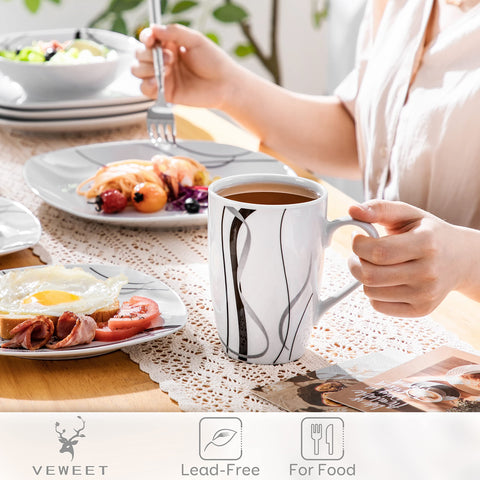 VEWEET Fiona 16oz mugs on a counter ready for entertaining guests.
