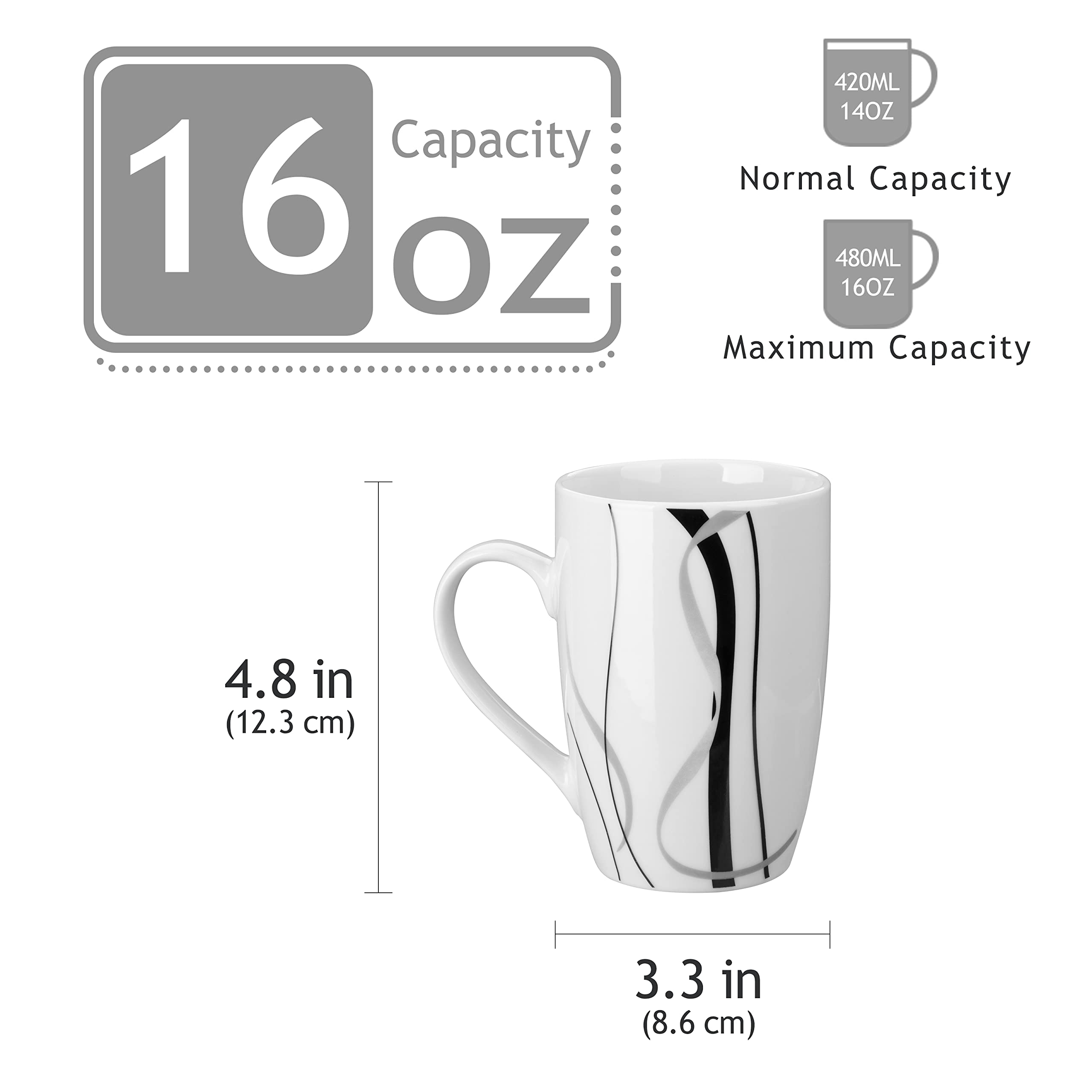 VEWEET Fiona mugs stacked neatly to save space in a modern kitchen.