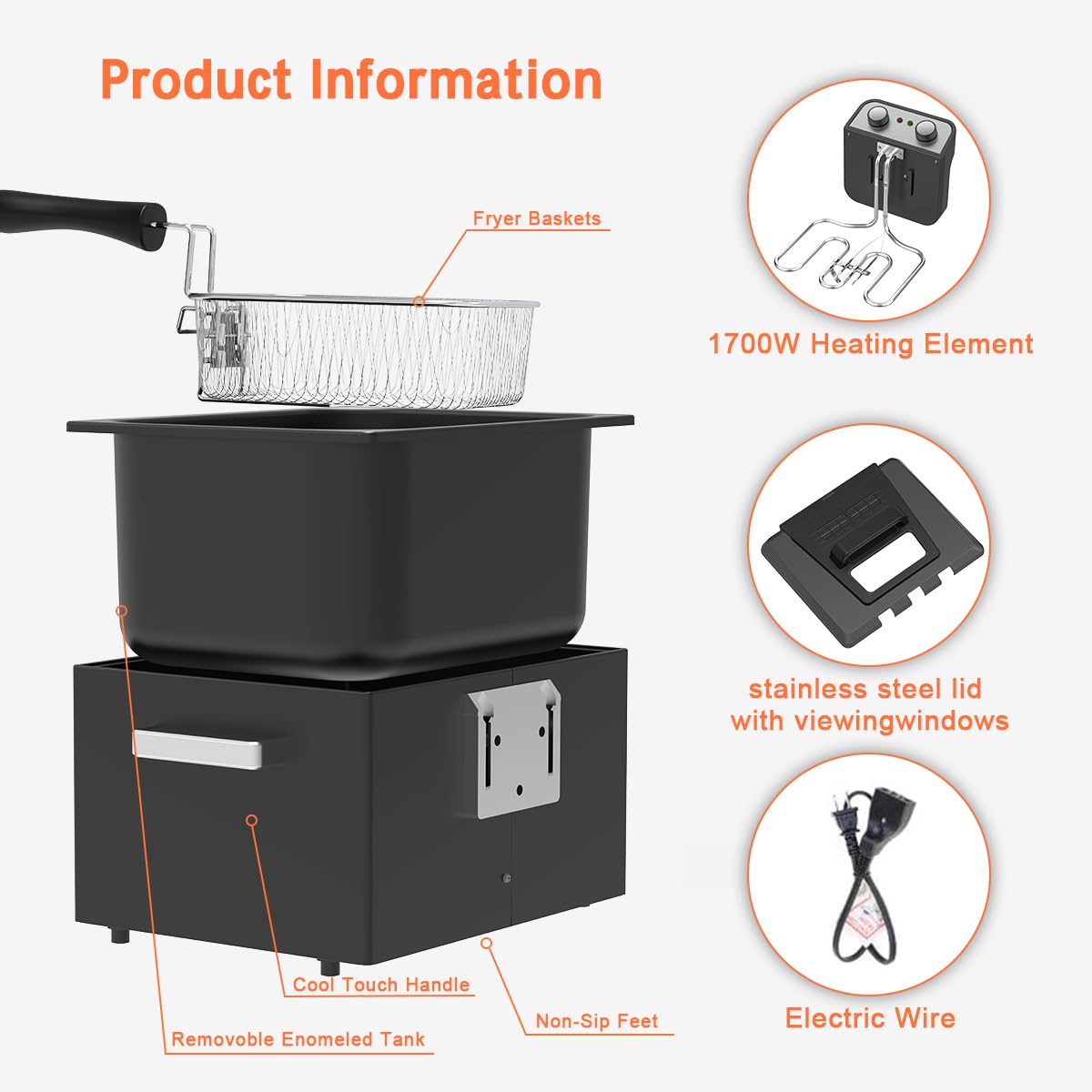 Vexon 5L deep fryer with 3 baskets enables batch frying for family meals.