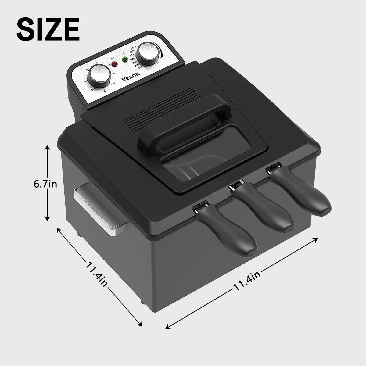 Vexon deep fryer non-stick enamel pot simplifies cleaning after frying.