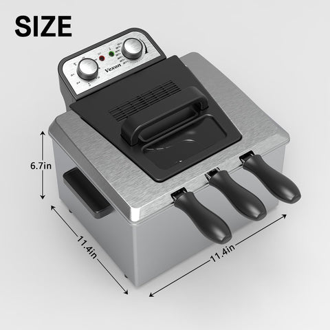 Vexon deep fryer temperature control knob enables precise frying temps.