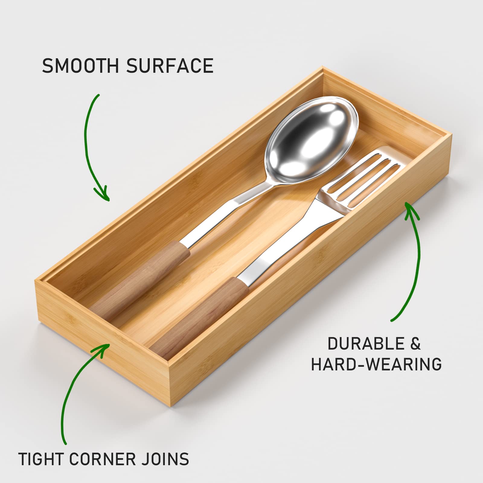 VeyFey bamboo spice organizer tray helps declutter spice jars efficiently.