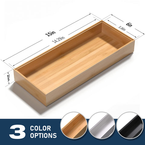 VeyFey eco-friendly bamboo storage boxes blend with kitchen decor.
