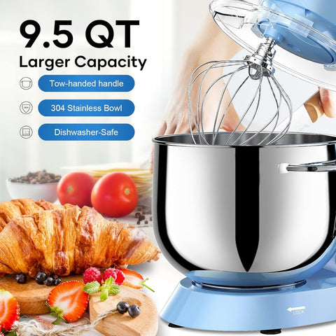 Vezzio 660W motor and dual-track gears provide steady mixing