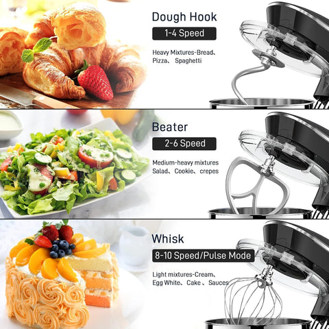 Vezzio tilt-head design for easy bowl attachment and visibility