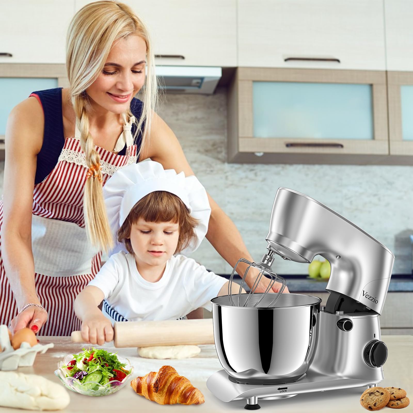 Vezzio stainless steel bowl showcasing durable build and capacity