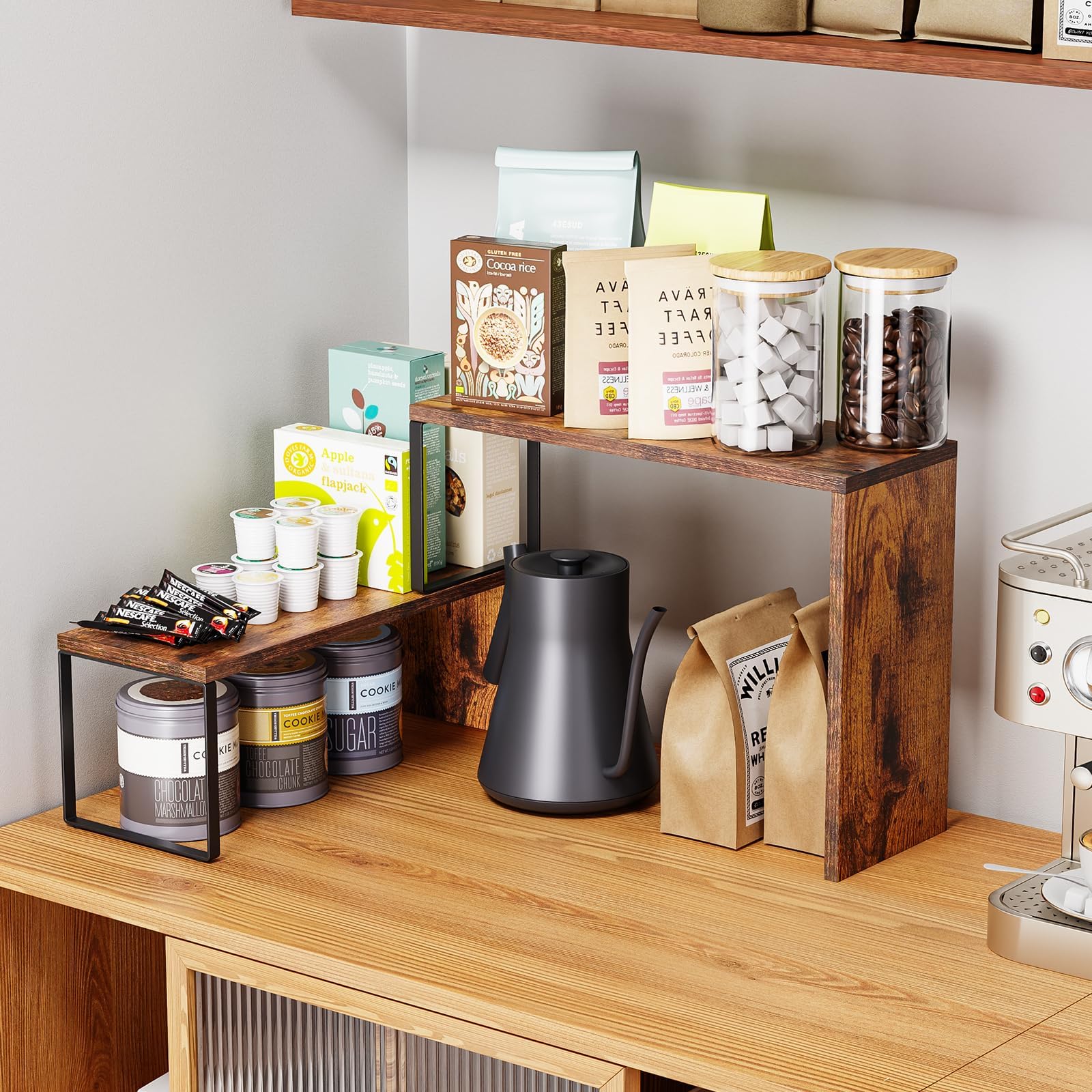 Vfelf desk-top shelf provides sturdy organization for workspace.