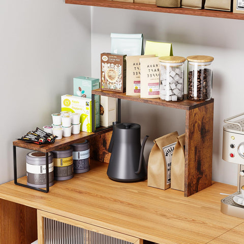 Vfelf desk-top shelf provides sturdy organization for workspace.