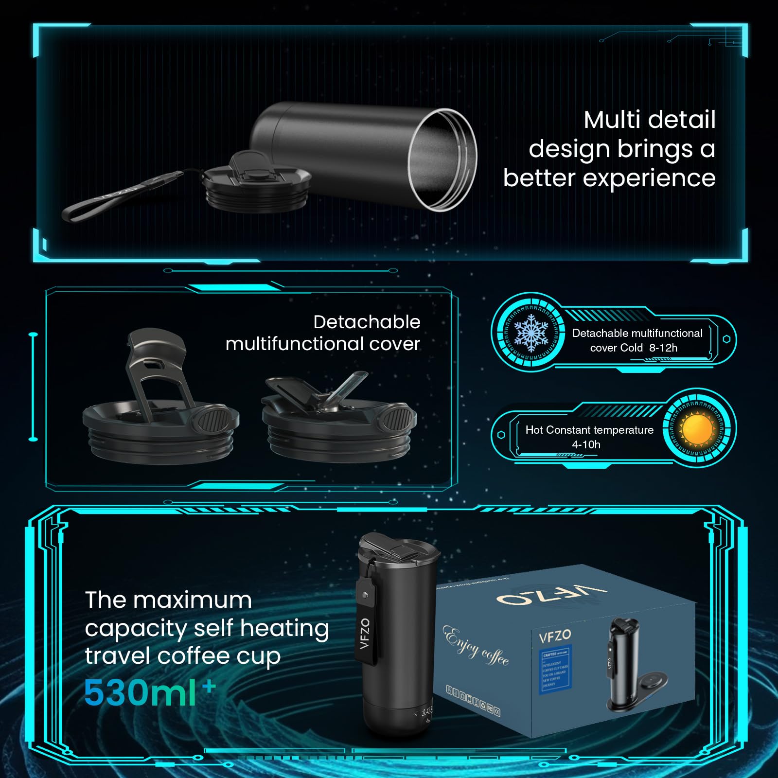 VFZO dual-use lid demonstrates leak-proof reliability for travel use.