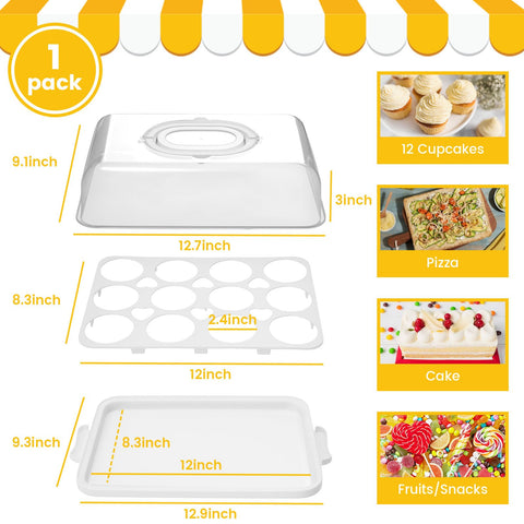 VGOODALL container showing 12 cupcake capacity for desserts on the go.